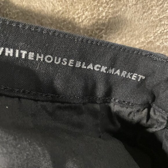 White House Black Market Jeans Womens 8 The Boot Crop Black Embroidered Rose - Picture 5 of 9